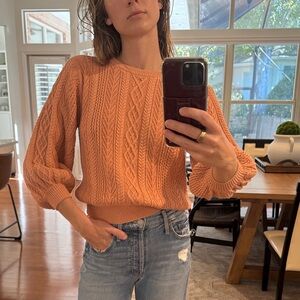 Reformation Cable Knit Sweater - Coral